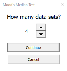 Mood's Median test - choose how many data sets to compare